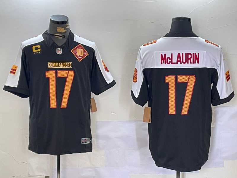 Mens Washington Commanders #17 Terry McLaurin Black Thanksgiving 2024 FUSE Vapor 90th Limited Stitched Jersey Dzhi->washington commanders->NFL Jersey